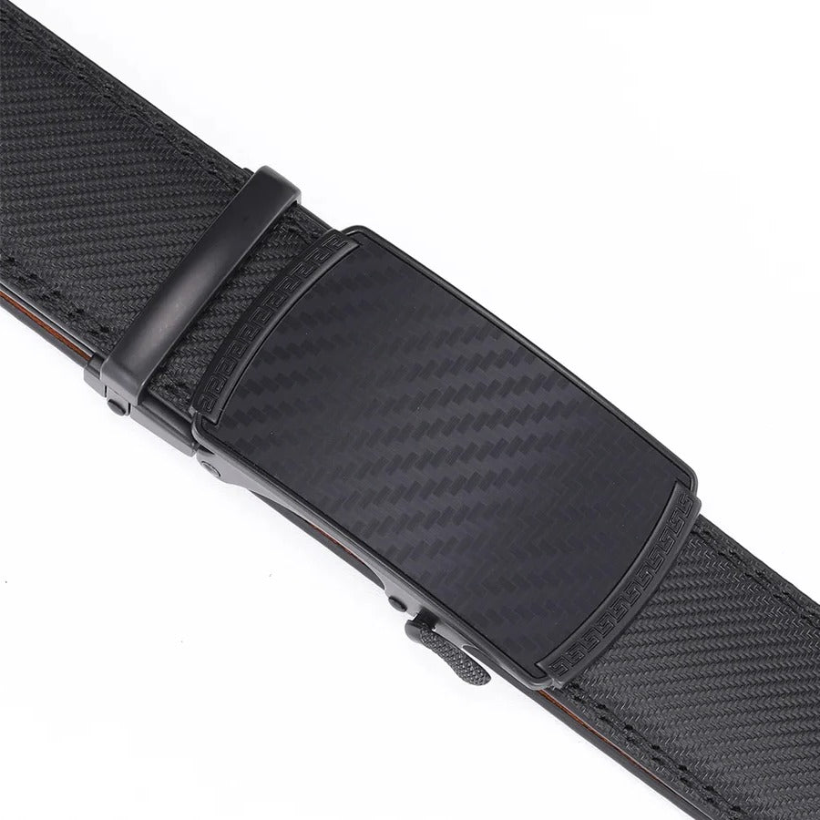 Ratchet Adjustment Leather Belt with Quarter Inch Precision and Quick Release Lever