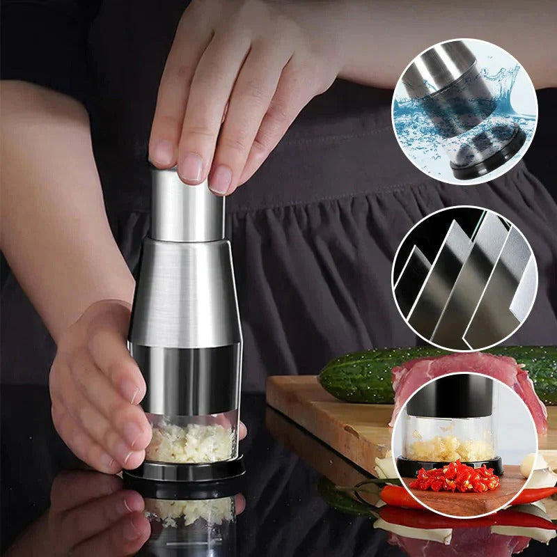 Compact Garlic Chopper with Stainless Steel Blades