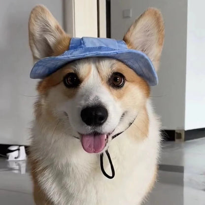 Dog Sun Hat with Brim and Adjustable Strap