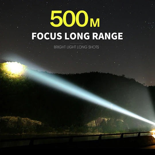 Rechargeable Heavy-Duty Pocket Flashlight with LED Pointer Mode