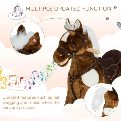Musical Plush Rocking Horse Toy Chair for Toddlers