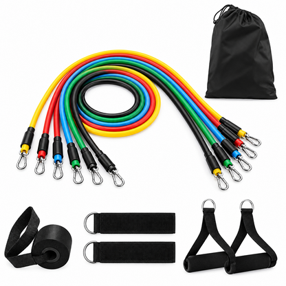 Resistance Band Set with Ankle Straps, Handles, and Carry Bag