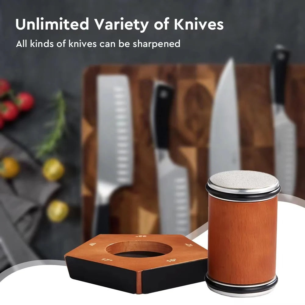 Rolling Knife Sharpener with 12° and 20° Magnetic Guides
