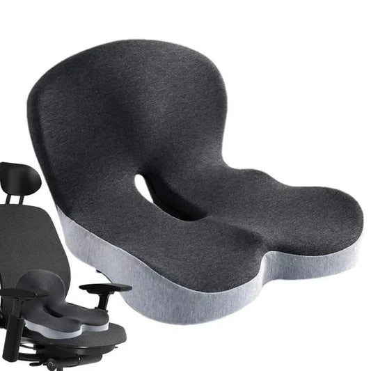Memory Foam Seat Cushion with an Attached Backrest, a Removable Washable Cover and a Non Slip Base