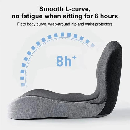 Memory Foam Seat Cushion with an Attached Backrest, a Removable Washable Cover and a Non Slip Base