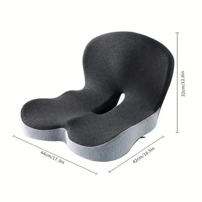 Memory Foam Seat Cushion with an Attached Backrest, a Removable Washable Cover and a Non Slip Base