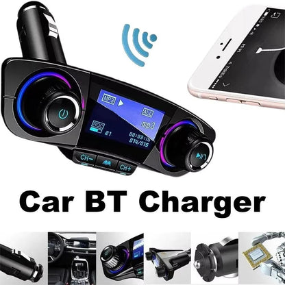 Bluetooth 5.0 Car Radio Transmitter with LED Display, Dual USB