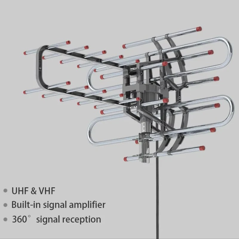 Rotating Dual Frequency TV Antenna For Outdoor Signal Reception