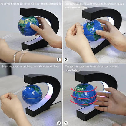 Magnetic Levitation Globe with LED Backlight and Rotating Display