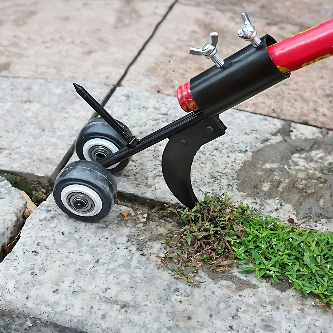 Standing Crevice Weed Puller - Heavy-Duty Metal Roller Tool
