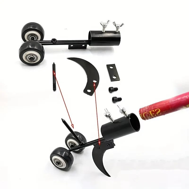 Standing Crevice Weed Puller - Heavy-Duty Metal Roller Tool