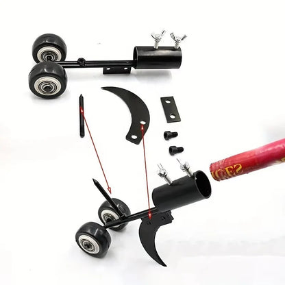 Standing Crevice Weed Puller - Heavy-Duty Metal Roller Tool