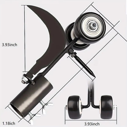 Standing Crevice Weed Puller - Heavy-Duty Metal Roller Tool