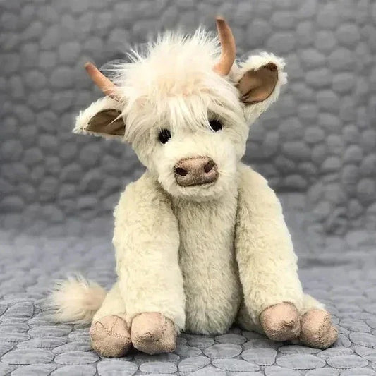Handmade Highland Cow Plush Toy - Floral Headpiece Design