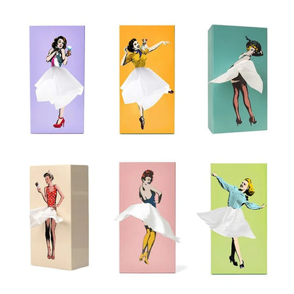 Creative Figure Tissue Box Cover, Flying Skirt Decorative Holder