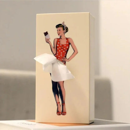 Creative Figure Tissue Box Cover, Flying Skirt Decorative Holder