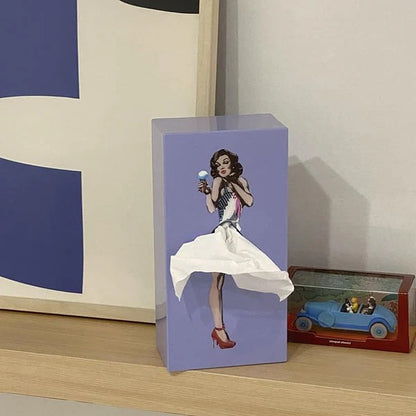 Creative Figure Tissue Box Cover, Flying Skirt Decorative Holder