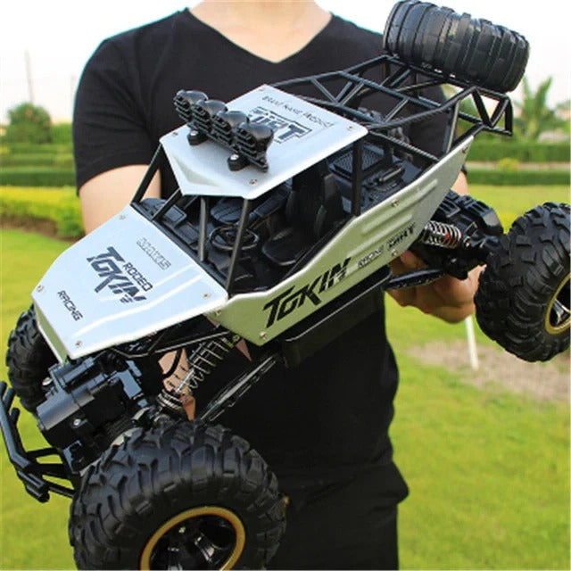 Remote Control 4WD Monster Truck with Dual Motors and Independent Suspension for Off Road Play