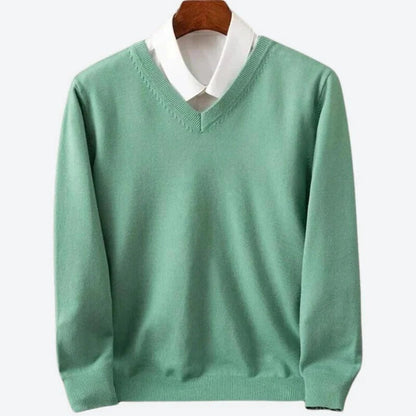 Mens Knit Winter Sweater with Round Neck and Long Sleeves in 5 Colors
