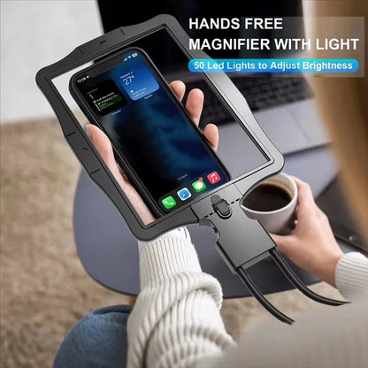 Hands Free LED Magnifier with Switchable 5X Zoom Lens