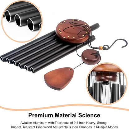 Aluminum and Wood Garden Wind Chimes with Outdoor Hanging Design