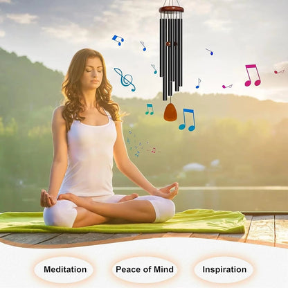 Aluminum and Wood Garden Wind Chimes with Outdoor Hanging Design