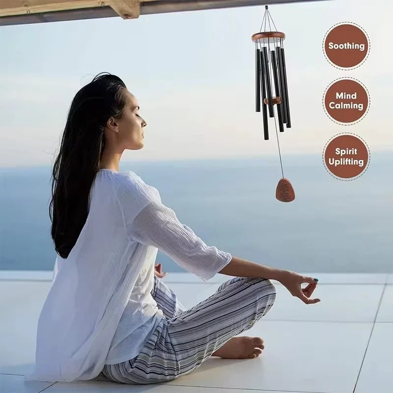 Aluminum and Wood Garden Wind Chimes with Outdoor Hanging Design