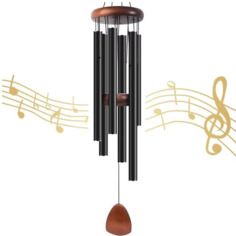 Aluminum and Wood Garden Wind Chimes with Outdoor Hanging Design