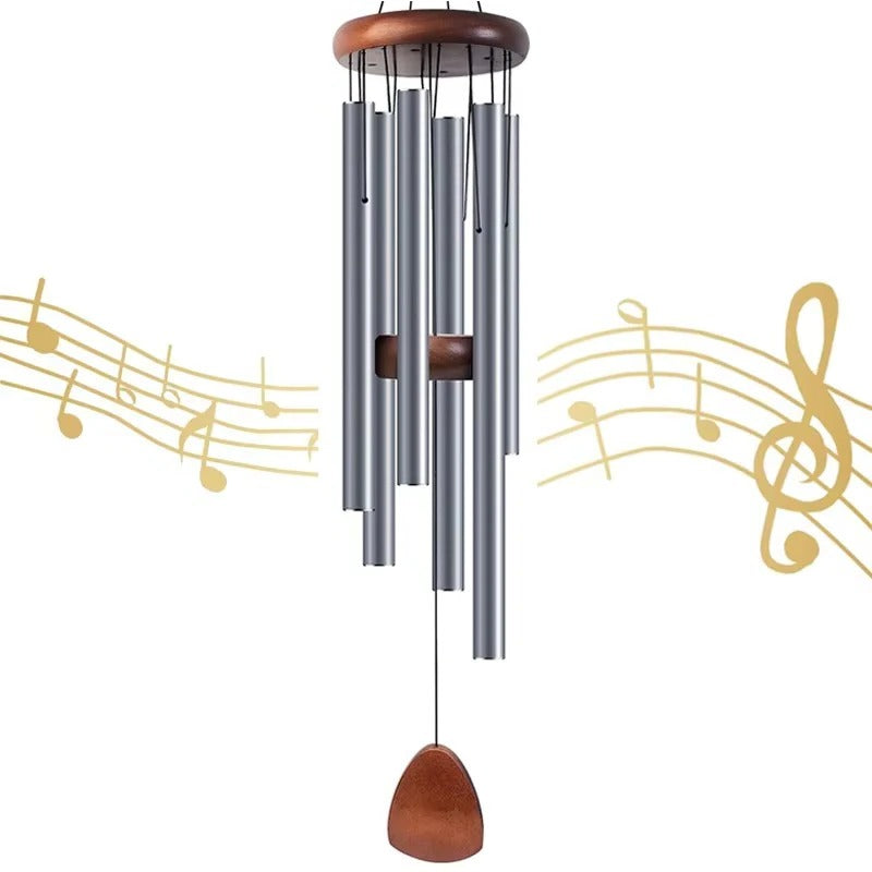 Aluminum and Wood Garden Wind Chimes with Outdoor Hanging Design