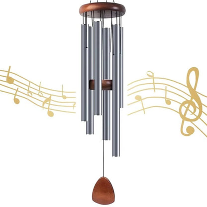 Aluminum and Wood Garden Wind Chimes with Outdoor Hanging Design