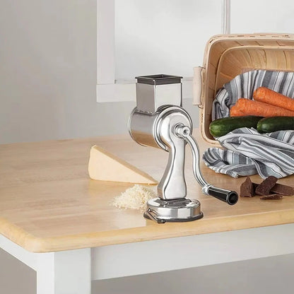 Rotary Cheese and Vegetable Grater with 5 Interchangeable Stainless Steel Blades
