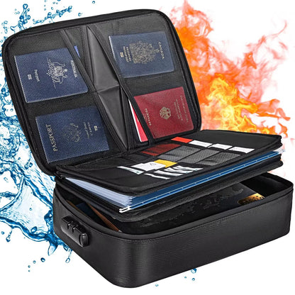 Travel Document Bag with Zip Closure and Multiple Sections for Home Travel