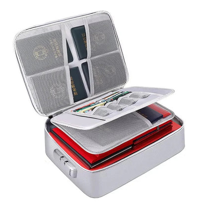 Travel Document Bag with Zip Closure and Multiple Sections for Home Travel