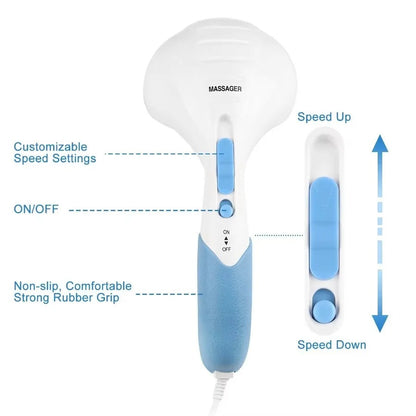 Electric Percussion Massager with Dual Vibration and Adjustable Speed Settings