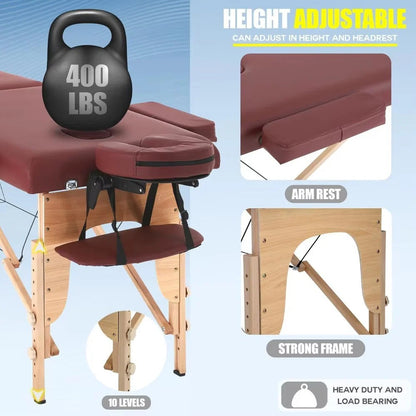 Portable Foldable Massage Table with Carry Case for Mobile Setup