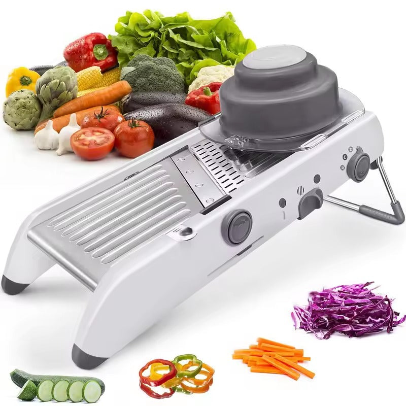 Vegetable Chopper with Interchangeable Blades for Dicing, Slicing and Grating