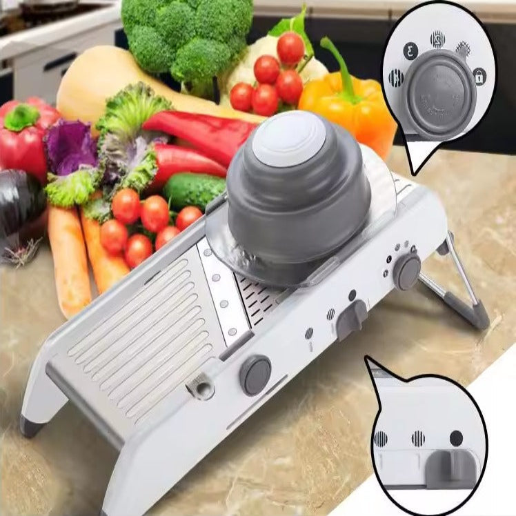 Vegetable Chopper with Interchangeable Blades for Dicing, Slicing and Grating