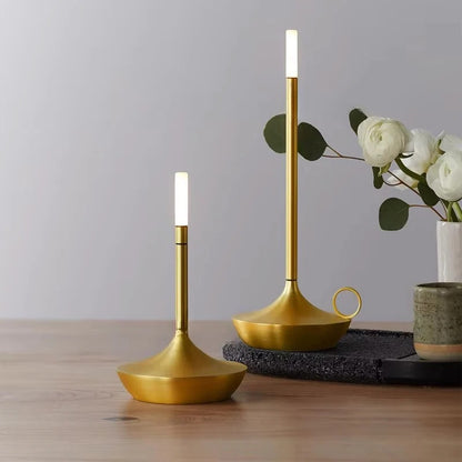 Rechargeable Cordless LED Table Lamp with Candle Style Design for Dining and Bedroom