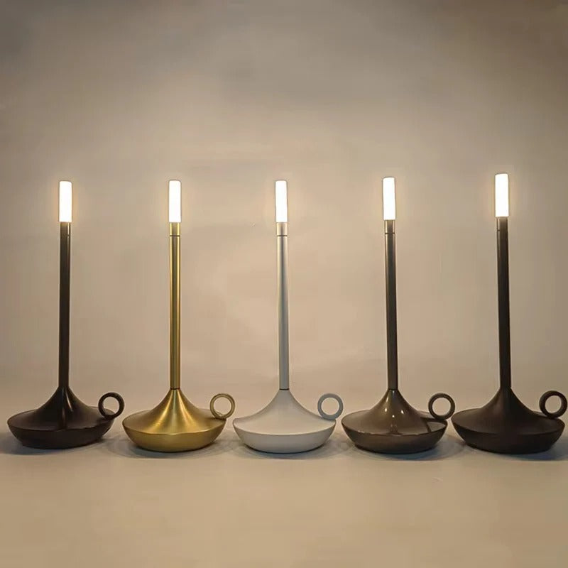 Rechargeable Cordless LED Table Lamp with Candle Style Design for Dining and Bedroom