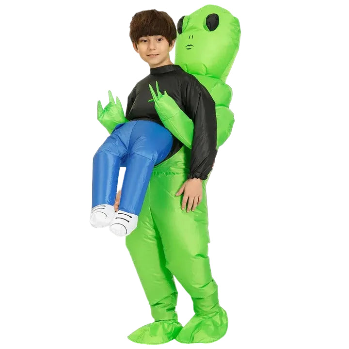 Inflatable Alien Costume with Compact Storage and Reusable Design for Kids