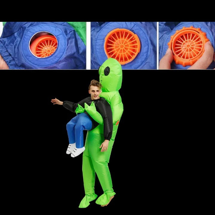 Inflatable Alien Costume with Compact Storage and Reusable Design for Kids