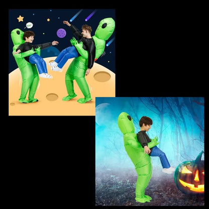 Inflatable Alien Costume with Compact Storage and Reusable Design for Kids