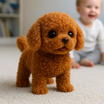 Plush Puppy Toy with Interactive Controls and Walking Barking Sounds