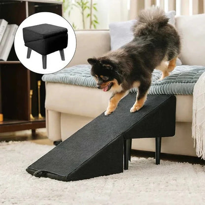 Foldable Pet Ramp with Step Design for Dogs