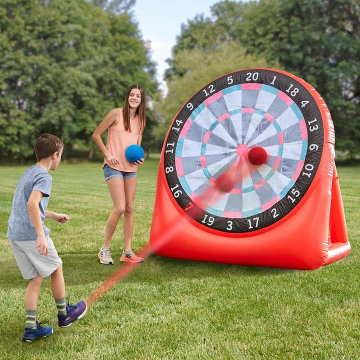 Inflatable Soccer Dartboard Game with Pump Balls and Carrying Bag