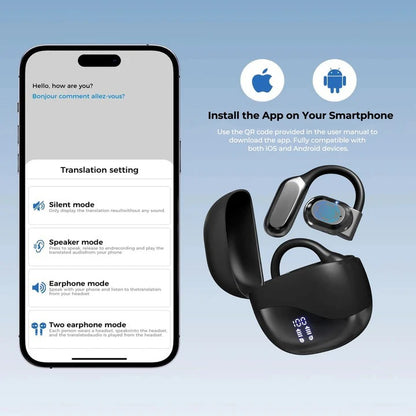 Wireless Translation Earbuds with Bluetooth Audio and Charging Case