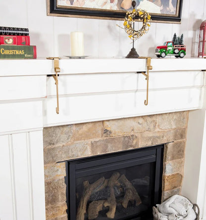 Adjustable Stocking and Garland Holder for Fireplace Mantle Decor