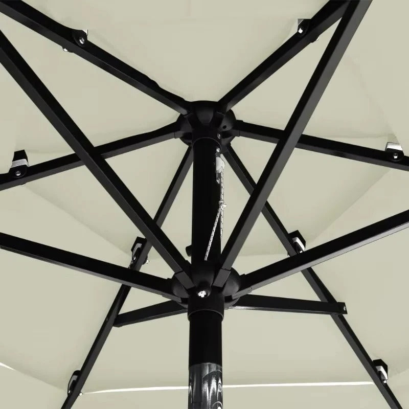Patio Umbrella with 3 Tier Canopy and Adjustable Tilt Vented Canopy