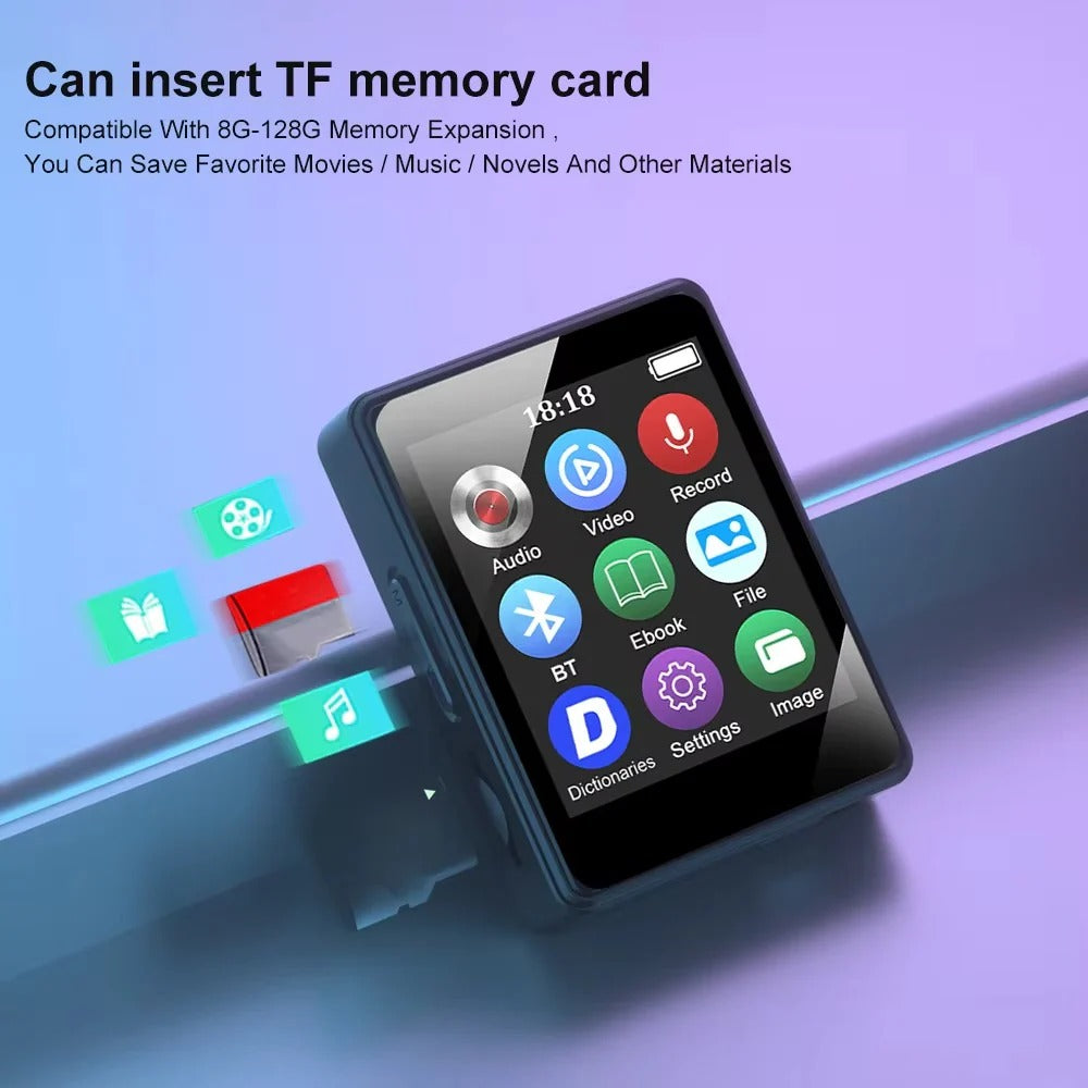 Portable MP3 Player with Bluetooth Audio LED Display and MP4 Playback