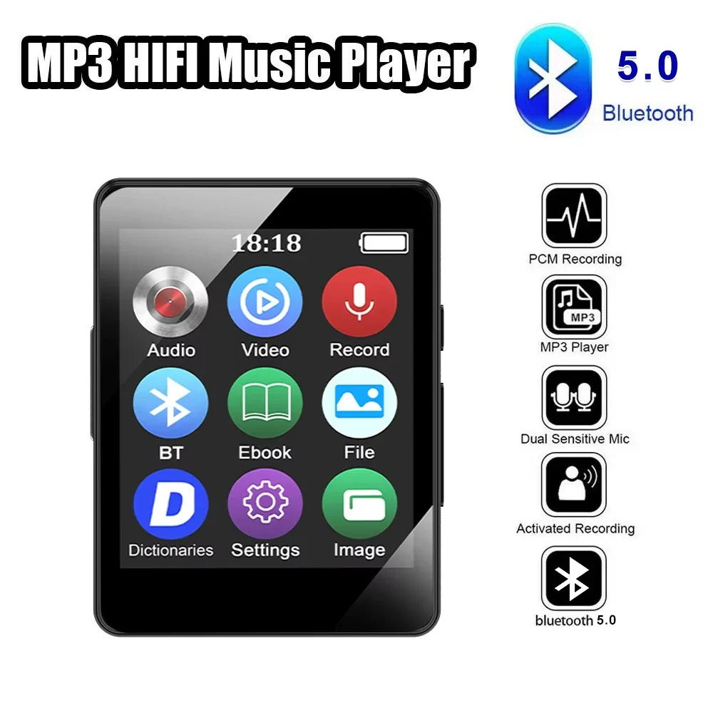 Portable MP3 Player with Bluetooth Audio LED Display and MP4 Playback